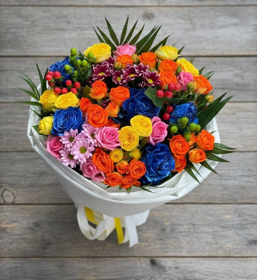 Букет цветов из: Розы и Хризантемы в Татарке