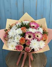 Букет цветов из:  Розы, Герберы и Хризантемы в Татарке