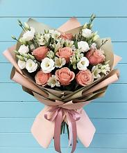 Букет цветов из:  Розы, Альстромерии и Лизиантусы в Татарке