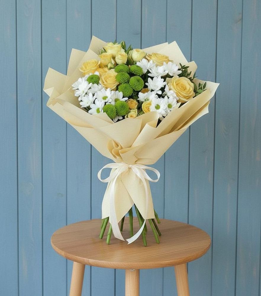 Букет цветов из: Хризантемы и Розы в Татарке