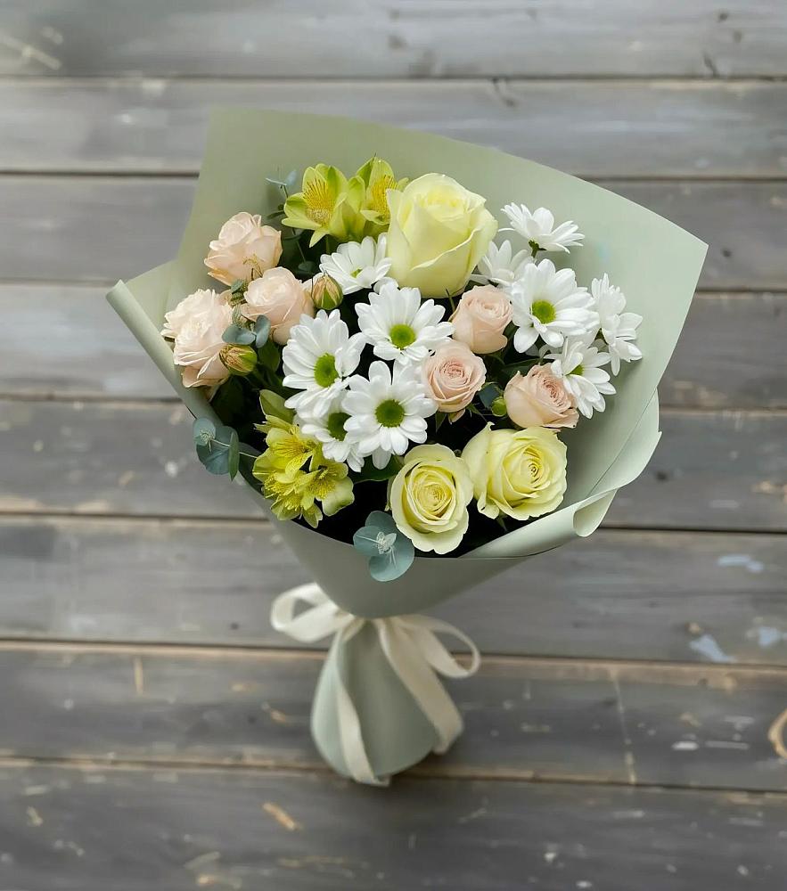 Букет цветов из: Альстромерии, Розы и Хризантемы в Татарке