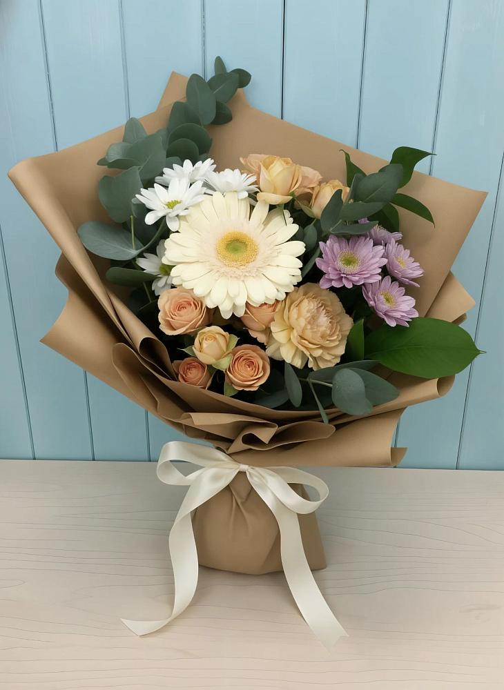 Букет цветов из: Герберы и Хризантемы в Татарке