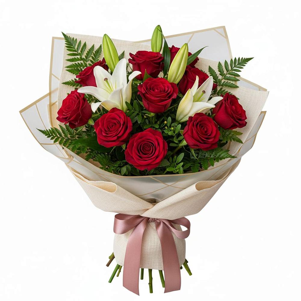 Букет цветов из: Лилии и Розы в Татарке