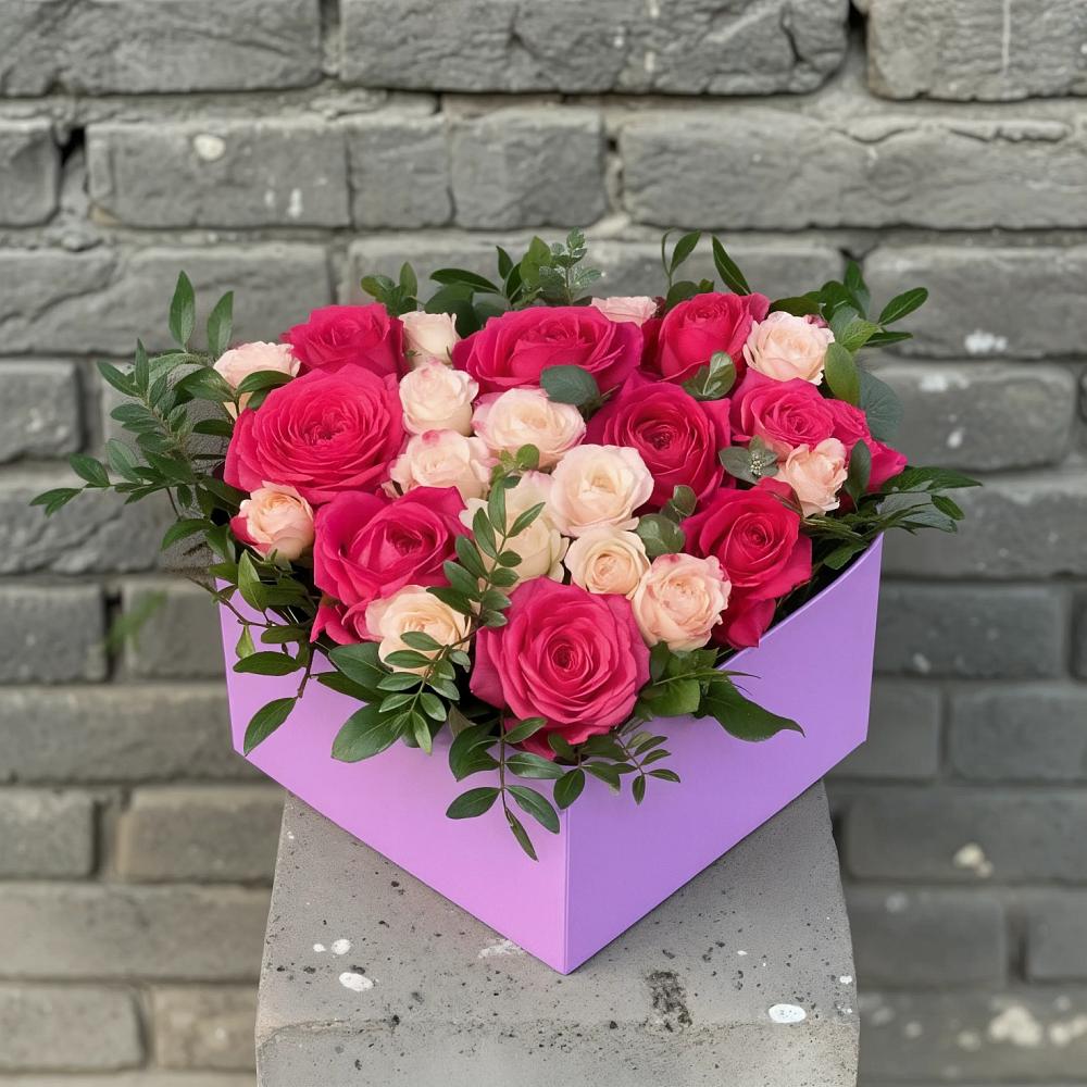 Цветочная композиция из Розы в коробке в Татарке