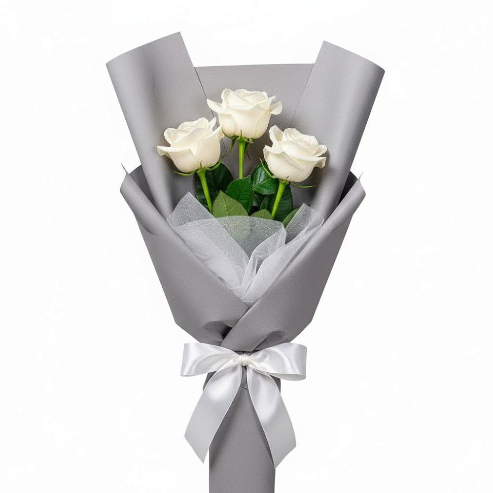 Букет 3 белые розы в Татарке
