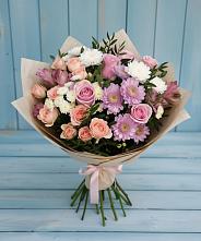 Букет цветов из:  Хризантемы, Розы и Альстромерии в Татарке