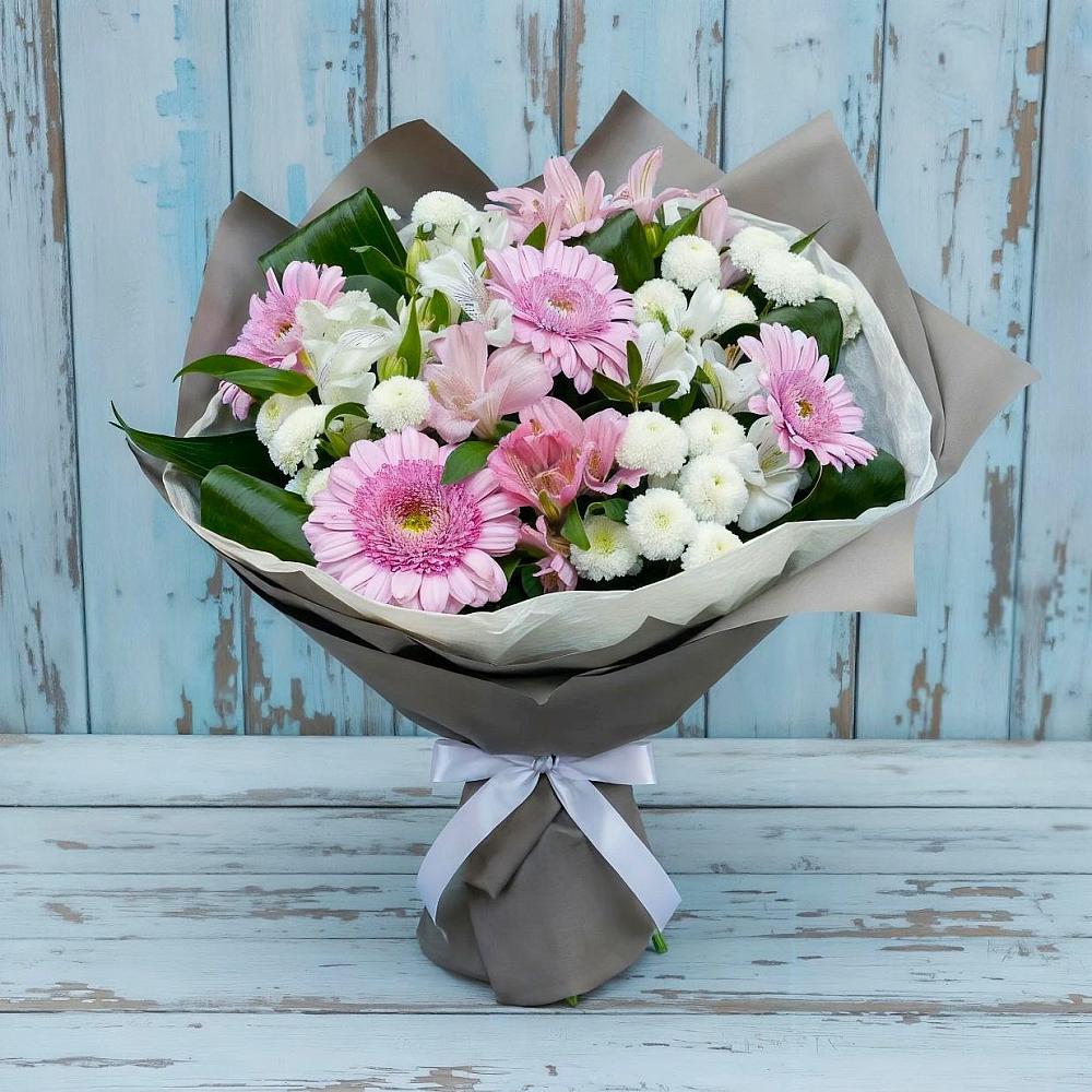 Букет цветов из: Герберы, Альстромерии и Хризантемы в Татарке