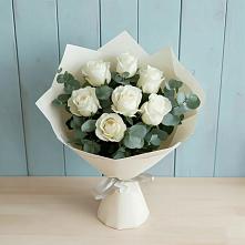 Букет Белые розы в Эвкалипте #REPLACE_PRED# Татарке