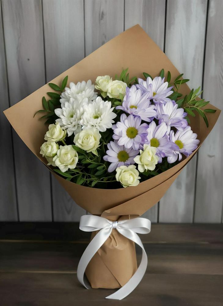 Букет цветов из: Хризантемы и Розы в Татарке